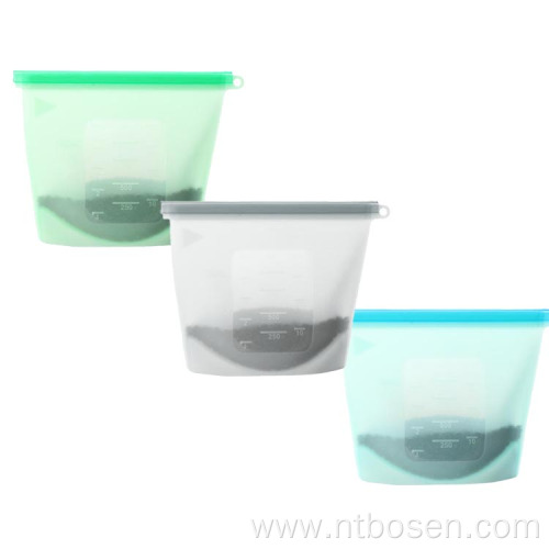 Food grade reusable silicone plastic bag